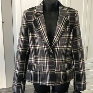 Point Zero Nicole Benisti Plaid Blazer – Women’s Size Medium – Multicolour Check